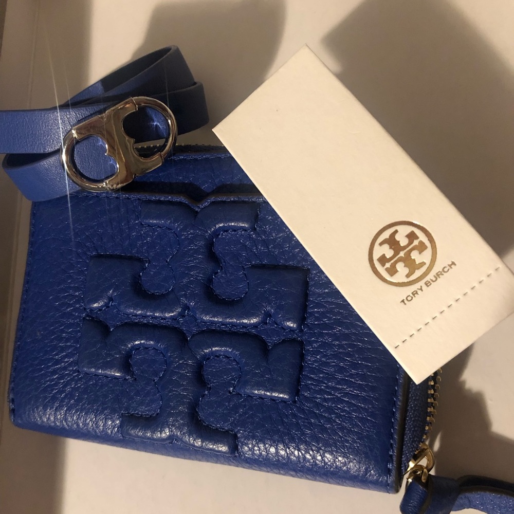 BLUE BLUE!Tory Burch wallet and wrap bracelet